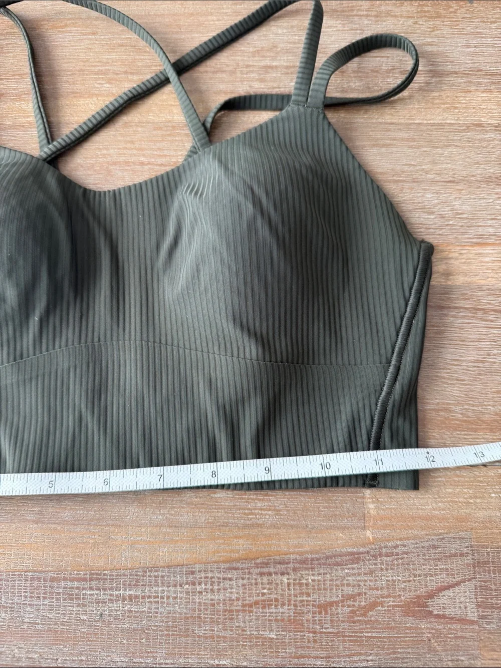 Lululemon Like a. Cloud Olive Ribbed Sports Bra